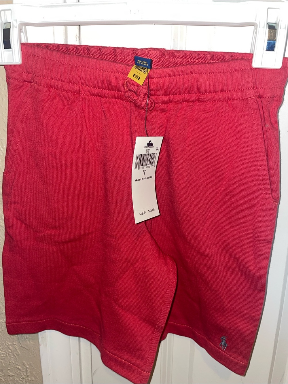 Polo by Ralph Lauren Red Athletic Cotton Drawstring Shorts